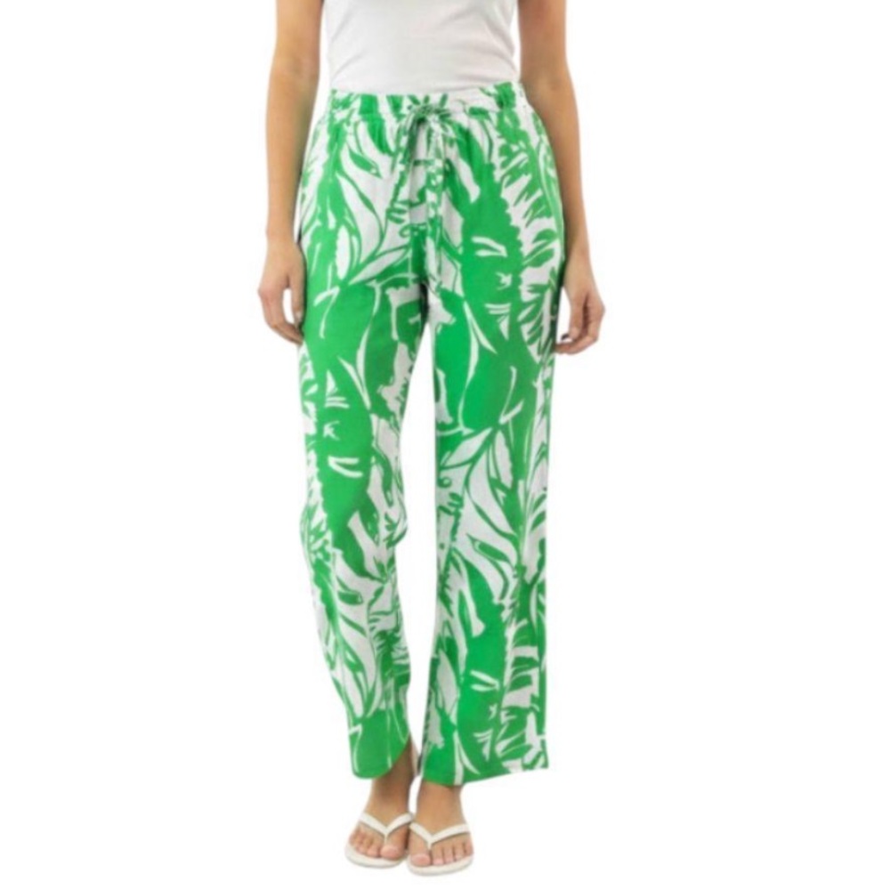 LILLY PULITZER x Target Boom Boom Palazzo Pants XS Tropical Palms Green White